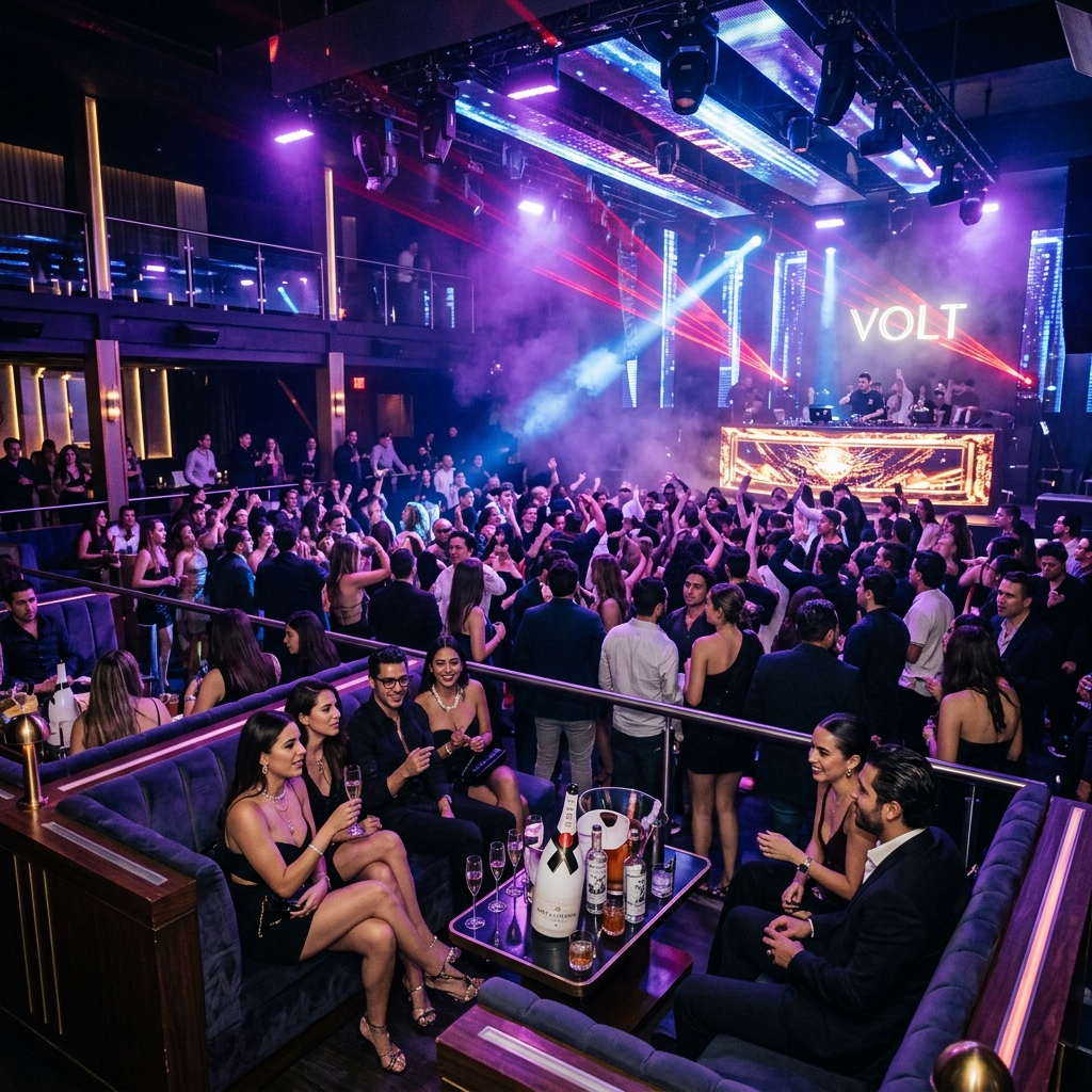 Five-star hotel lobby with ornate gold and navy carpet runner and upholstered seating